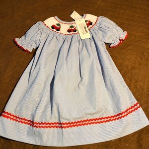 NWT BABEENI SMOCKED CHRISTMAS DRESS SIZE 12 MONTH